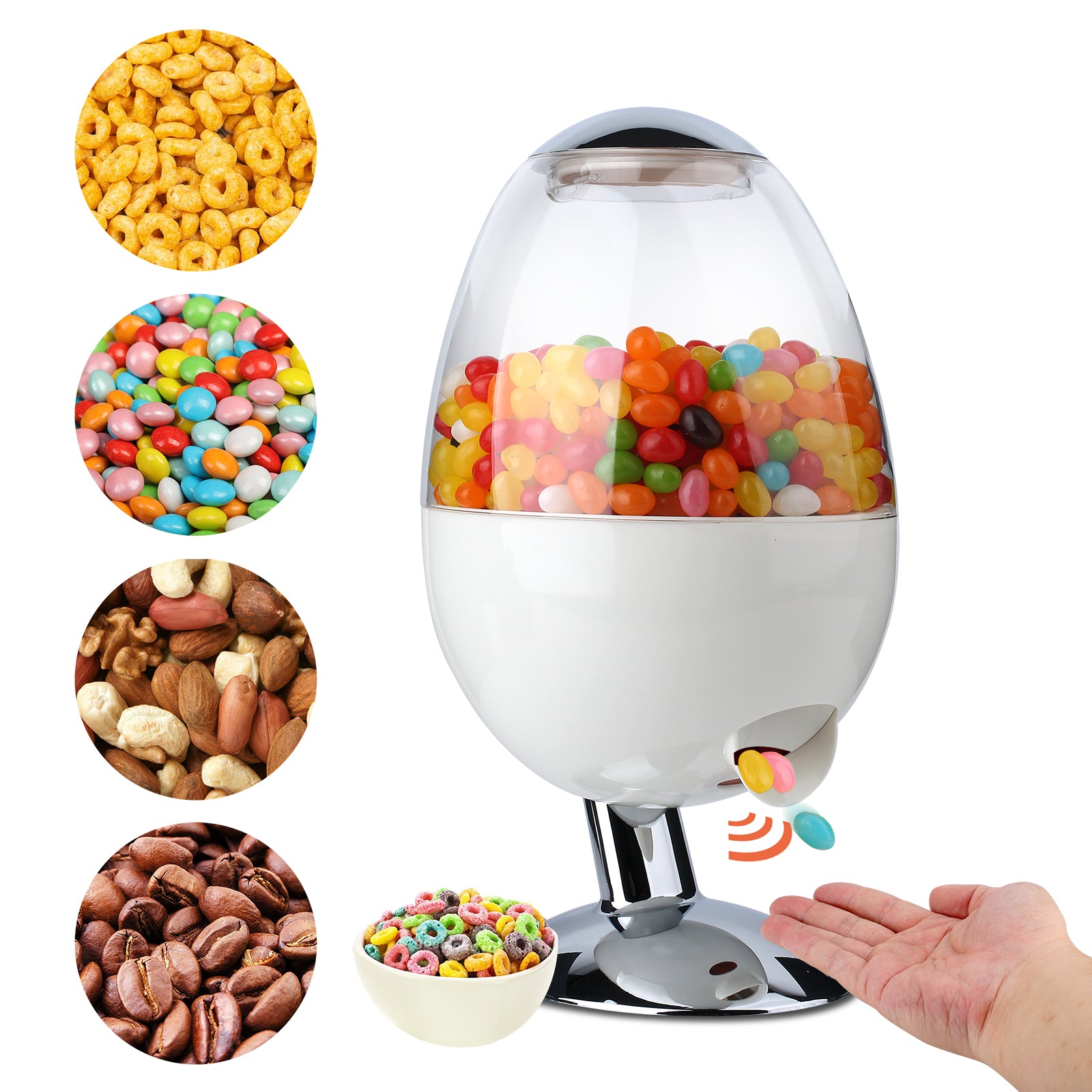 Automatic Candy Dispenser Machine Countertop,Vintage Motion Activated Candy Dispenser Touch Free,3 Distribution Options Desktop Auto Candy Dispenser for Office Desk,Home,Bar,Party