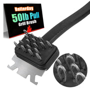 17.3-inch Grill Cleaning Brush—Constructed with durable 304 stainless steel and nylon materials, featuring a stainless steel wire brush head with secure binding design, suitable for home and outdoor use.