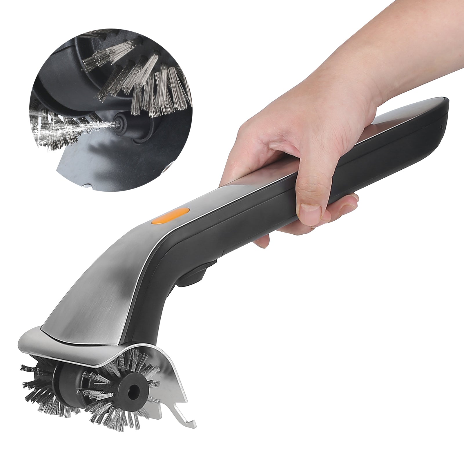 Electric Barbecue Brush with Water Spray Function — Rechargeable Grill Cleaning Brush (304 Stainless Steel, Type-C Port, 3000mAh Battery, 65ml Water Tank)