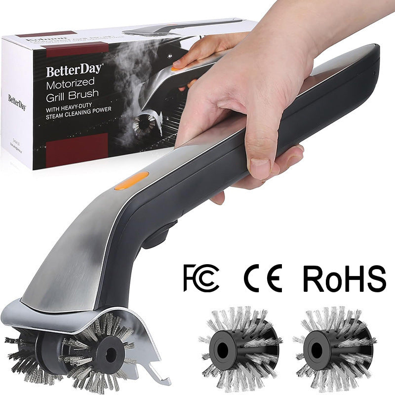 Electric Barbecue Brush with Water Spray Function — Rechargeable Grill Cleaning Brush (304 Stainless Steel, Type-C Port, 3000mAh Battery, 65ml Water Tank)